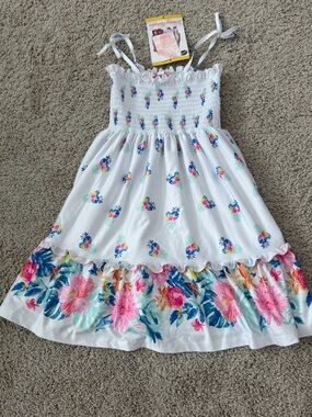 Tommy Bahama Toddler Girls Smocked Tropical Floral Sundress Size 5 NWT